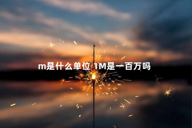 m是什么单位 1M是一百万吗